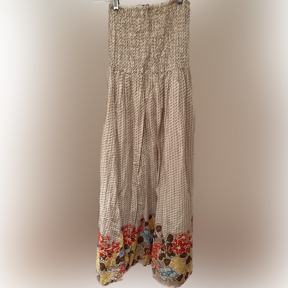 H&M lightweight cotton strapless smocked bandeau sundress